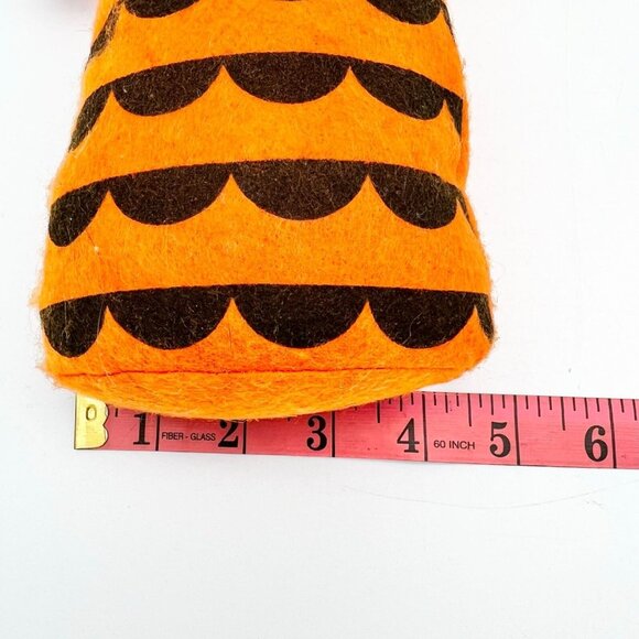 Huntington Home Halloween Fabric Tabletop Pumpkin Figurine 12" Orange/Black - Picture 7 of 7